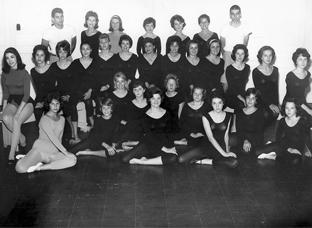 A group of early dancers who were under the instruction of the university’s original instructor of dance Katie Planche Friedrichs are some of the many memories stored by Fellom.