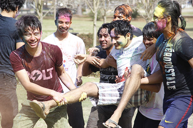 colorful Nepali students